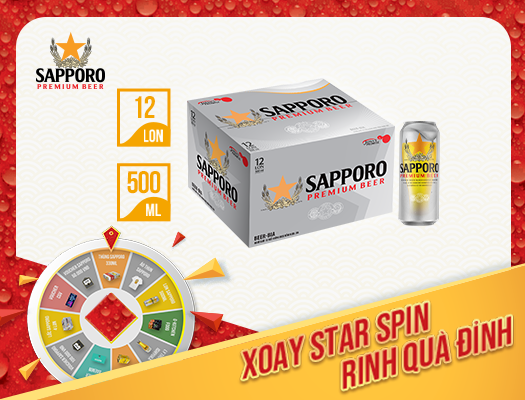 Sapporo Premium 12 lon 500ml